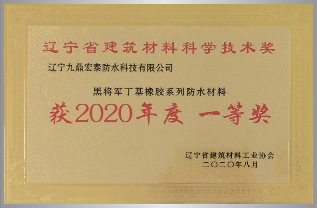 黑將軍丁基橡膠系列防水材料 科學技術獎一等獎
